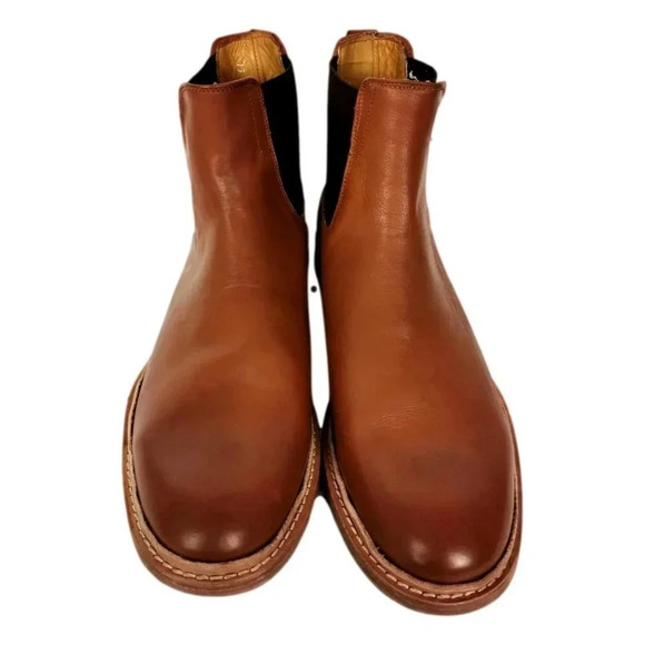 Floyd  Brown Leather Chelsea Boot Shoes Men Size 13 Pull On Side Panels - Picture 2 of 6